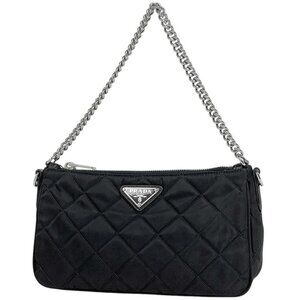 Prada 2-Way Shoulder Bag Quilted Nylon Nero